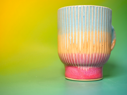 Candy Stripes Ribbed Mug — 14 oz