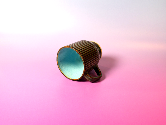 Denim & Norse Blue Ribbed Mug - 14 oz