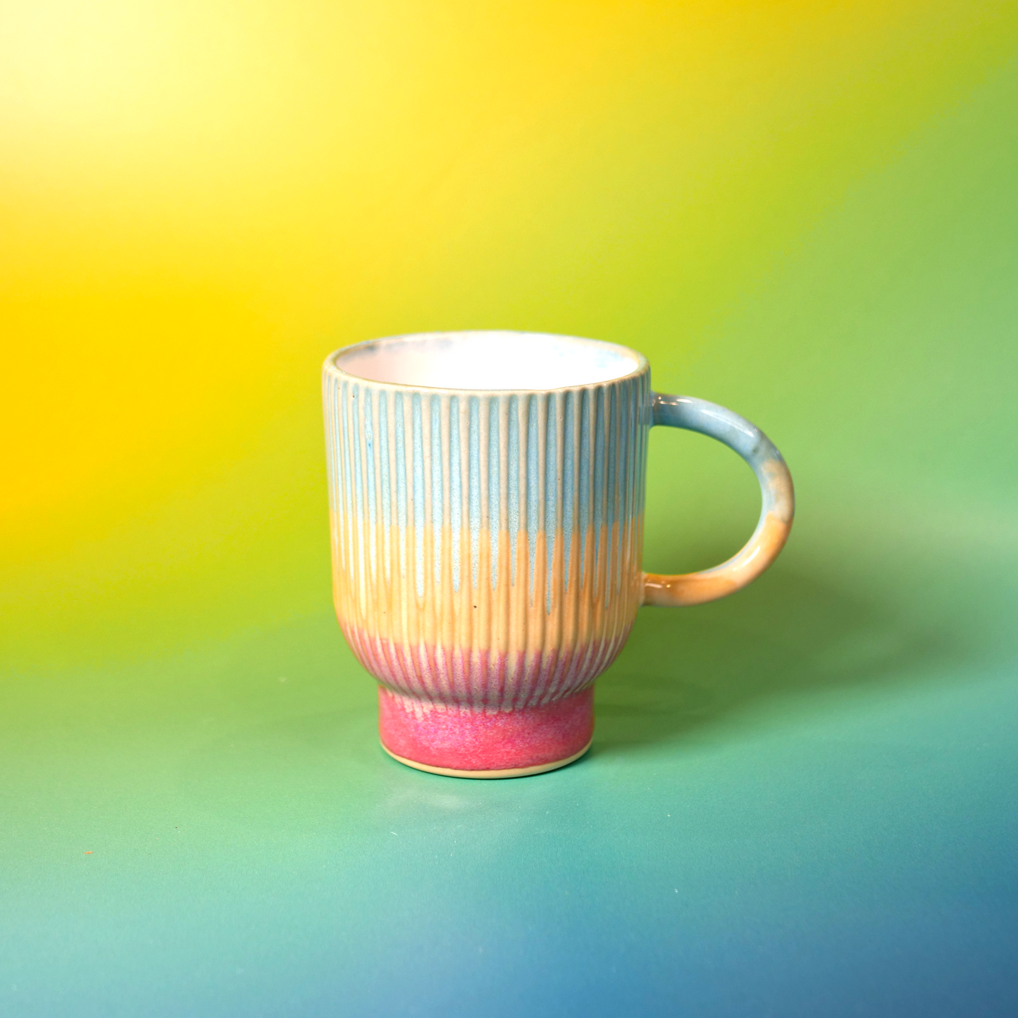 Candy Stripes Ribbed Mug — 14 oz