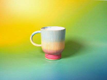 Candy Stripes Ribbed Mug — 14 oz